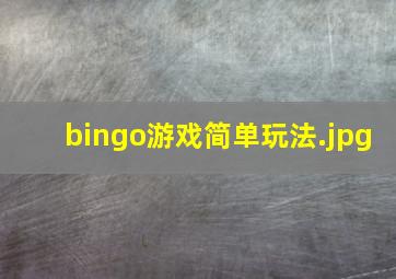 bingo游戏简单玩法