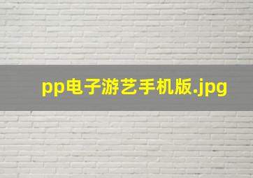 pp电子游艺手机版